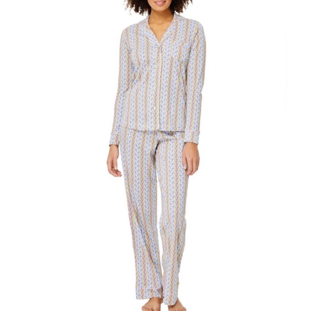 Roller Rabbit Tie-Dye Daze Polo Elephant Print Long Sleeve Pants Pajamas Set L